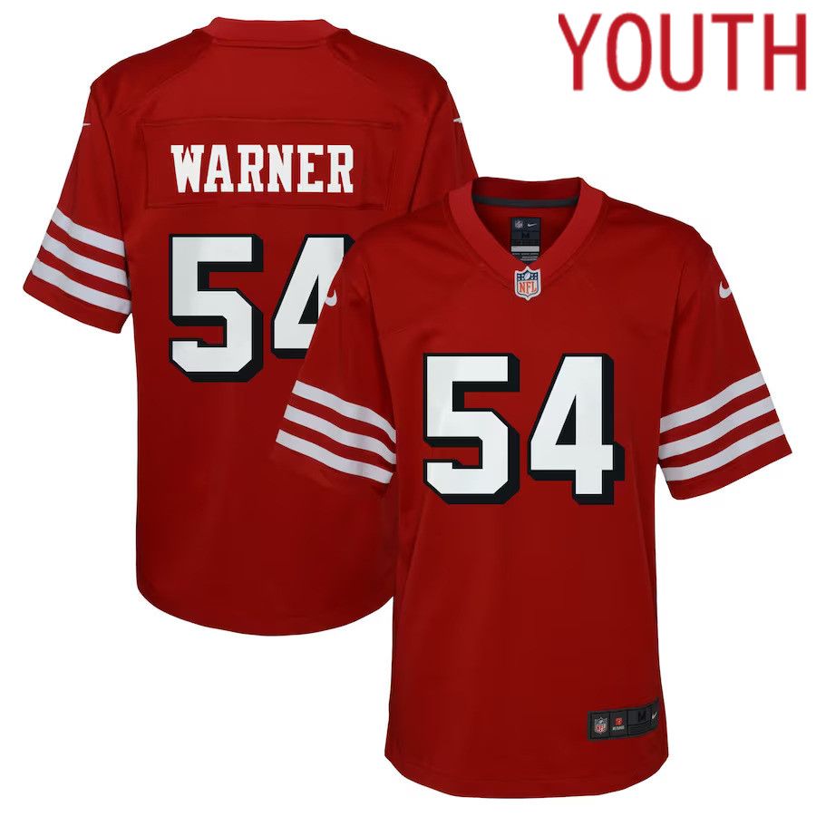 Youth San Francisco 49ers #54 Fred Warner Nike Scarlet Alternate Game NFL Jersey->youth nfl jersey->Youth Jersey